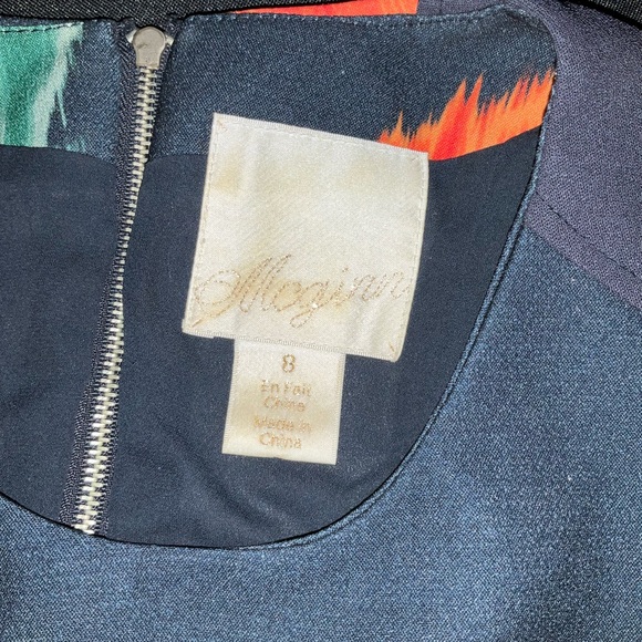 McGinn by Anthropologie Orange A-Line Puff Sleeve Midi Dress - Picture 8 of 12